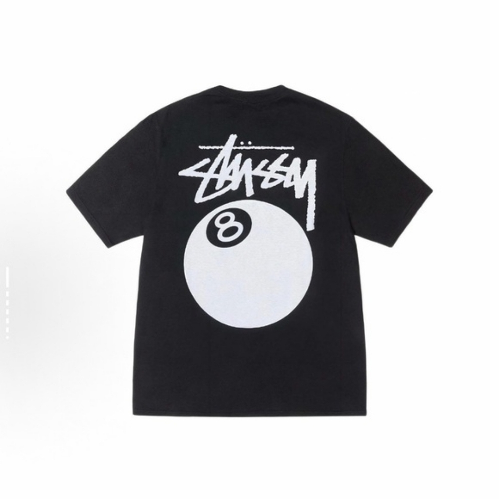 Stussy Pigment Dyed 8 Ball Tee Black